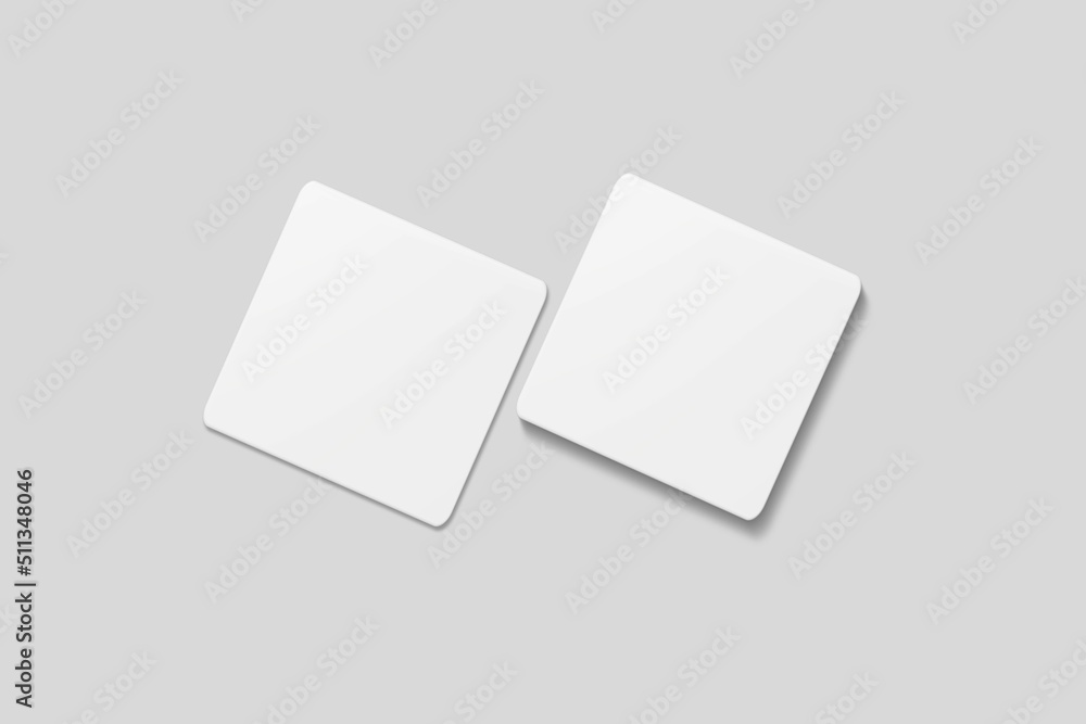 Blank square business card for mockup. 3D Render. Blank square business card for mockup. 3D Render.