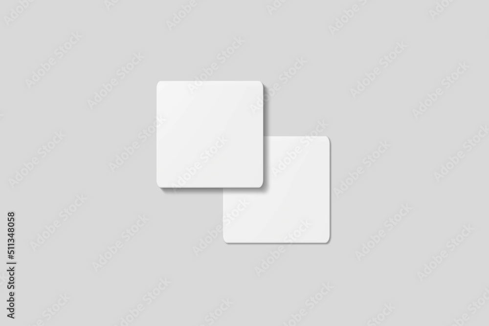 Blank square business card for mockup. 3D Render. Blank square business card for mockup. 3D Render.