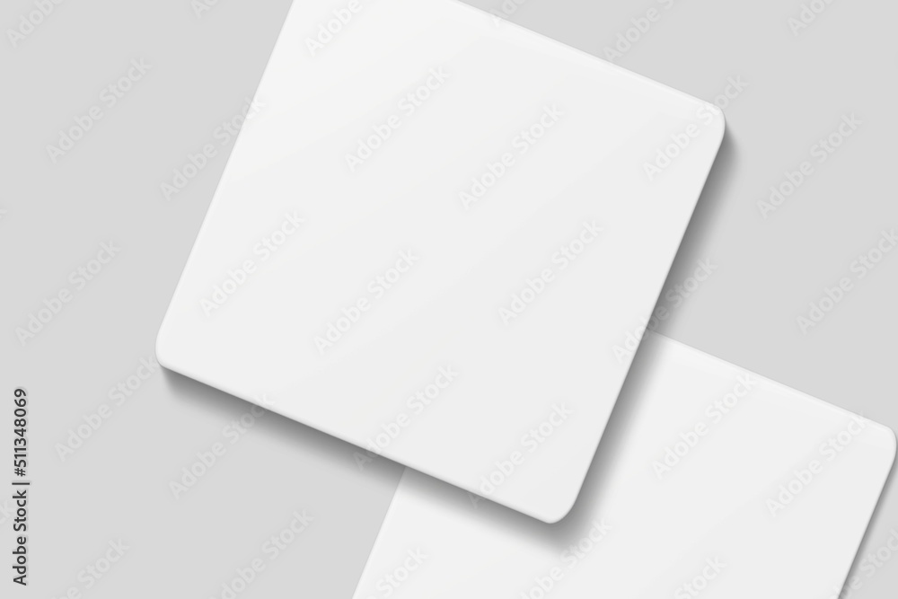 Blank square business card for mockup. 3D Render. Blank square business card for mockup. 3D Render.