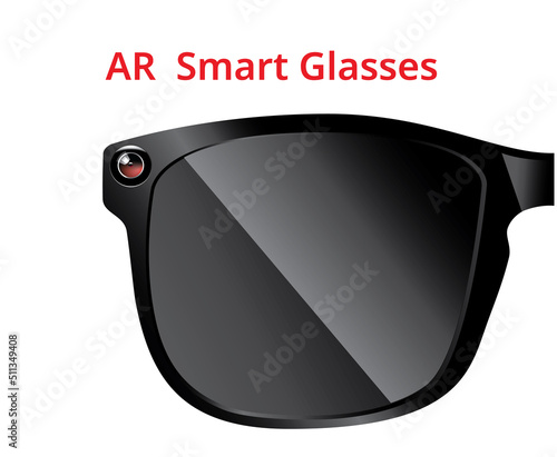 Smart Glasses with Camera for AR and VR reality technology, Vector Illustration