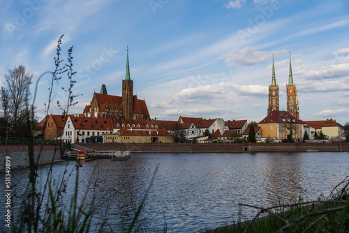 Cathedral of St John Baptist and river in Wroclaw