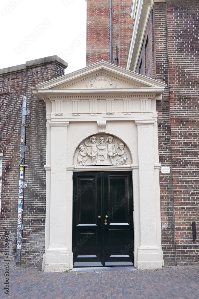 Amsterdam Westerkerk Church Exterior Detail with Sculpted Gate, Netherlands Amsterdam Westerkerk Church Exterior Detail with Sculpted Gate, Netherlands
