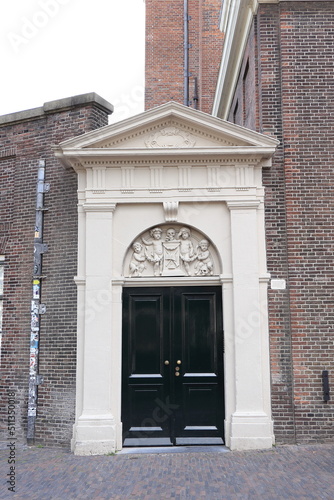 Amsterdam Westerkerk Church Exterior Detail with Sculpted Gate, Netherlands