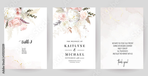 Modern beige and blush trendy vector design square frames