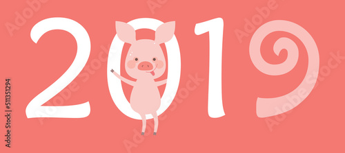 Funny piggy background with numbers