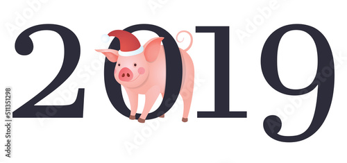 Funny piggy background with numbers