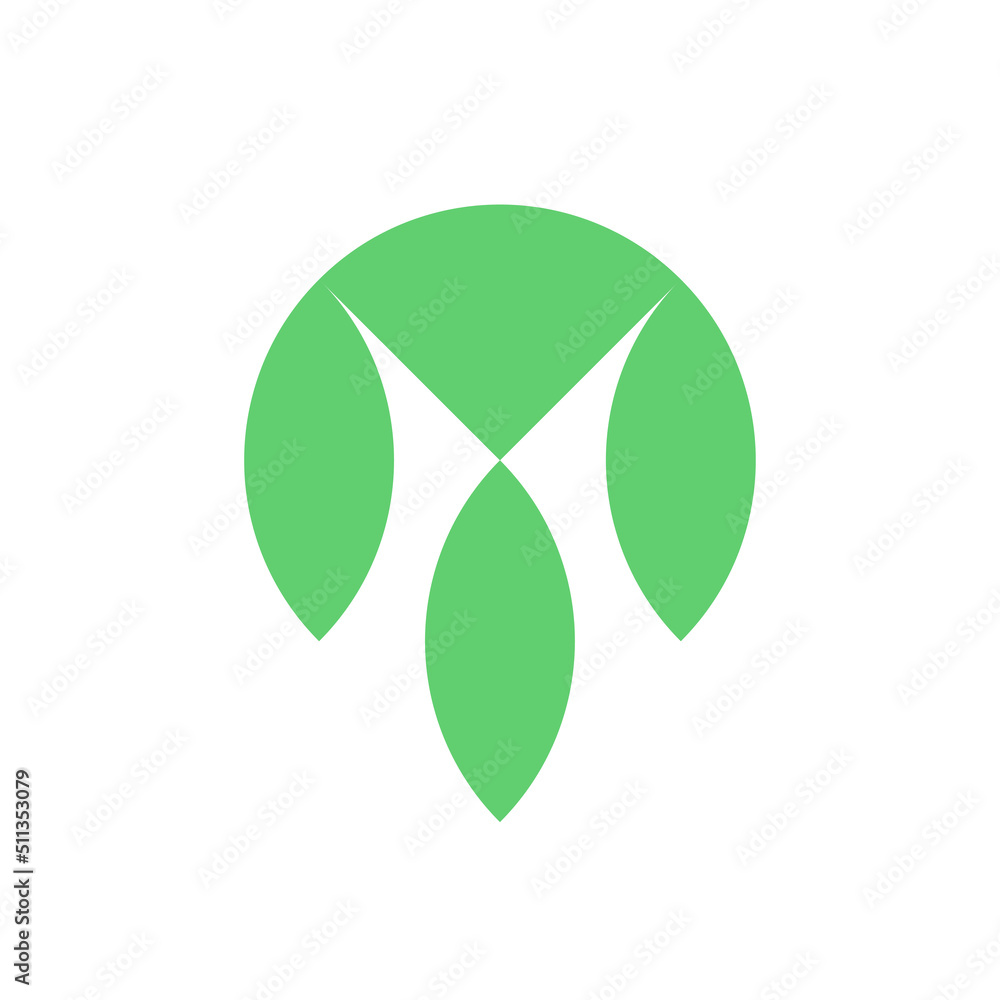 Letter M leaf modern creative logo design Stock Vector | Adobe Stock