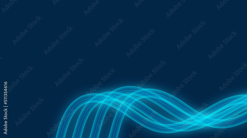 Technology digital wave lines with dark blue background
