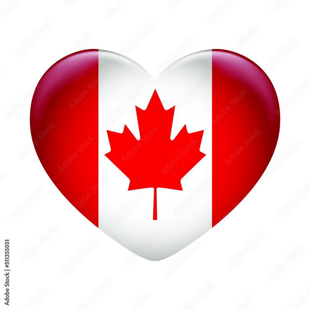 Obraz premium Canada flag icon isolated on white background. Canada flag. Flag icon glossy.
