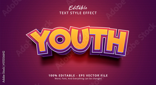 Youth Text Style Effect, Editable Text Effect