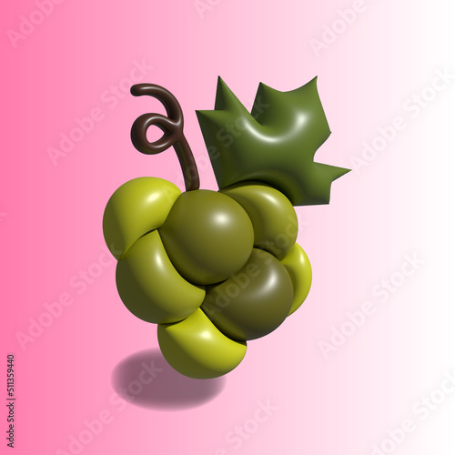 Green Grape 3D Rendering