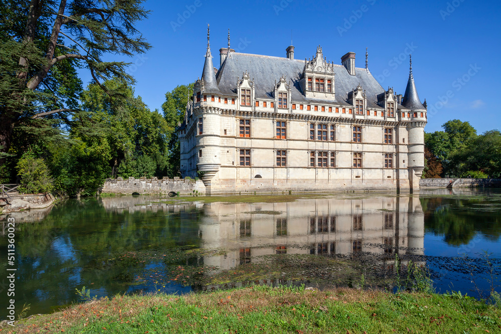 The chateau de Azay-le-Rideau, France. This castle is located in the Loire Valley.