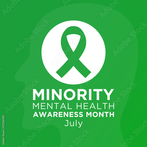 Minority mental health awareness month. National minority mental health awareness month of july. Vector template for banner, greeting card, poster with background. Vector illustration.