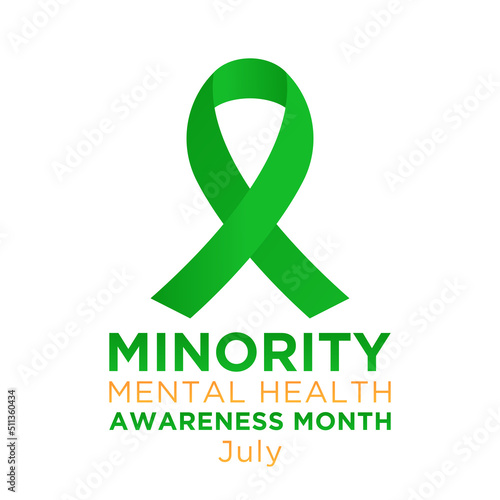 Minority mental health awareness month. National minority mental health awareness month of july. Vector template for banner, greeting card, poster with background. Vector illustration.