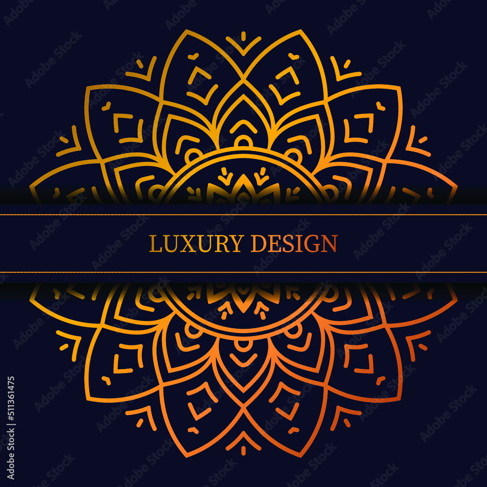 Obraz premium Golden Luxury Geometric Mandala Design vector, Creative Ornamental Decorative Pattern