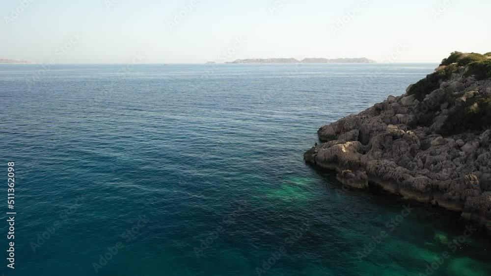 stunning nature's wonder scene at desirable holiday destination , aerial drone turquoise water , Kas , Antalya stunning nature's wonder scene at desirable holiday destination , aerial drone turquoise water , Kas , Antalya