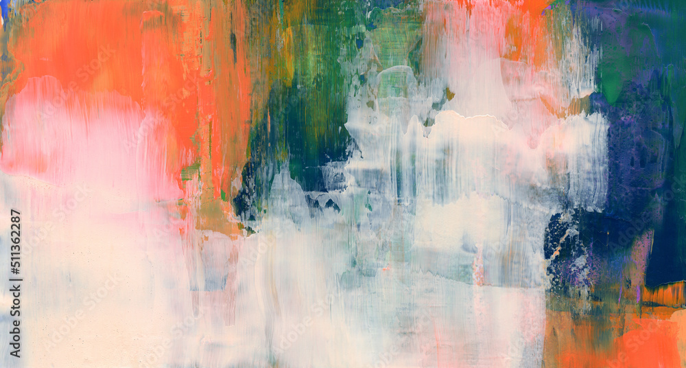 Obraz premium Colorful hand painted texture. Versatile artistic image for creative design projects: posters, banners, cards, magazines, book covers, prints, wallpapers. Acrylic on cardboard.