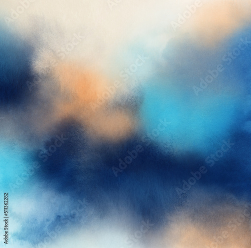 Beautiful colorful abstract background. Versatile artistic image for creative design projects: posters, banners, cards, magazines, covers, prints and wallpapers. Watercolour on paper.
