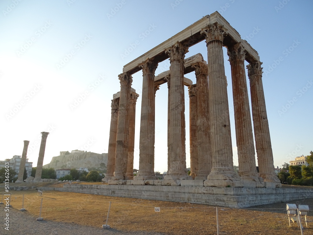 Fototapeta premium Athens, Greece, Greek, Temple of Olympian Zeus, archeology, architecture