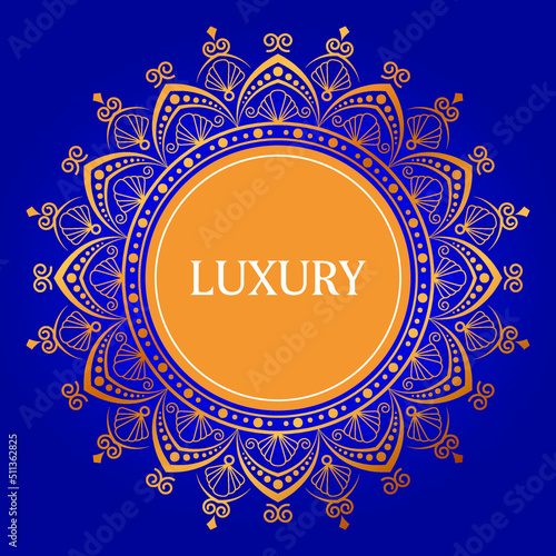Golden Luxury Geometric Mandala Design vector, Creative Ornamental Decorative Pattern