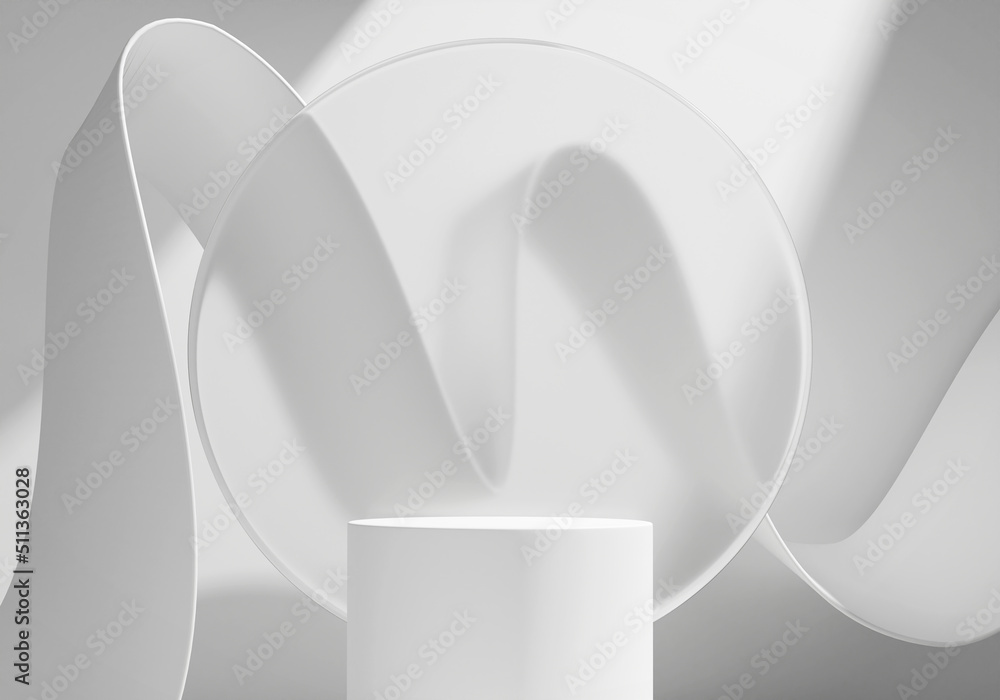Abstract white platform podium showcase for product display 3d ...