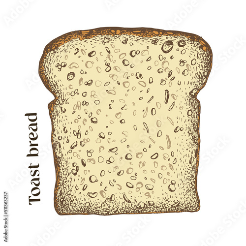 Single slice of toasted bread.