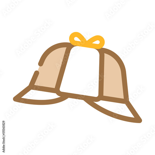 deer hunter hat color icon vector. deer hunter hat sign. isolated symbol illustration