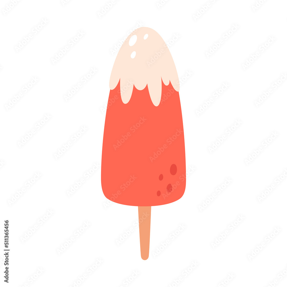 Ice lolly, fruit ice cream. Summertime, hello summer. Hand drawn vector illustration Ice lolly, fruit ice cream. Summertime, hello summer. Hand drawn vector illustration