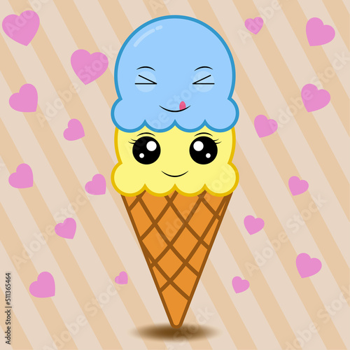 Kawaii summer ice cream.