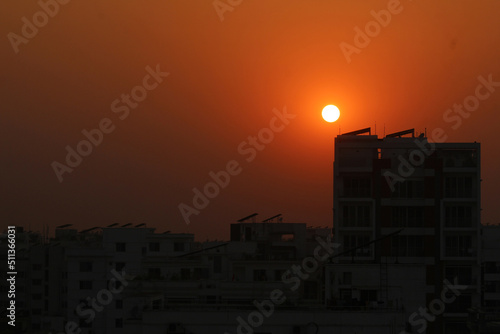 09 March 2022 Basundhara, Dhaka,Bangladesh. Image of Dhaka city in the last afternoon photo