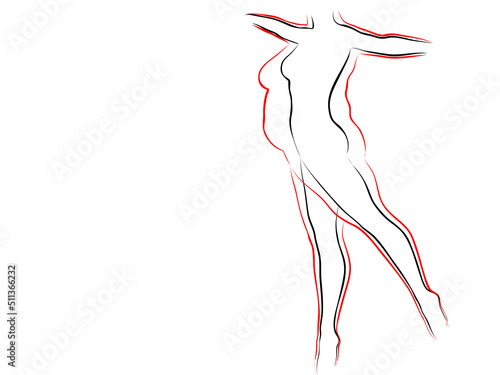 Vector conceptual fat overweight obese female vs slim fit healthy body after weight loss or diet with muscles thin young woman isolated. Fitness, nutrition or fatness obesity, health silhouette shape