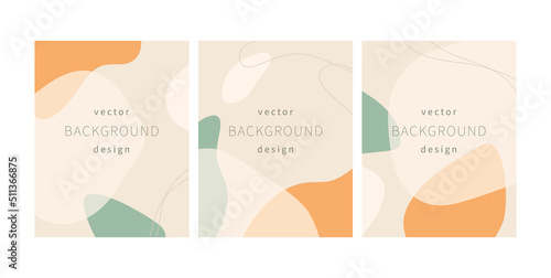 Modern neutral background set with abstract organic shapes vector design