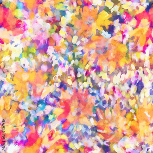 Seamless bright floral patterns made in the style of impressionism. multicolor free strokes hand-drawn expressive. Juicy bright fashionable summer trend. Gorgeous bright flowers painted by hand