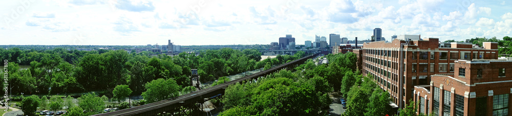 Panorama view of downtown Richmond Virginia facing West