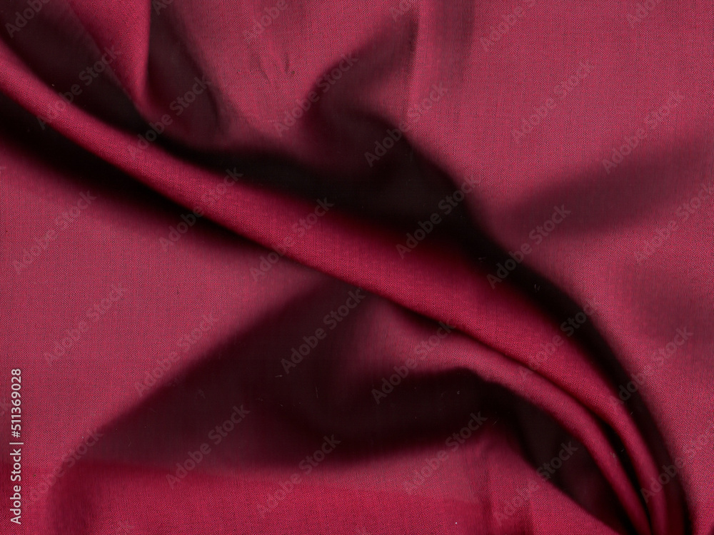 Fototapeta premium Aesthetic maroon cloth background with waves