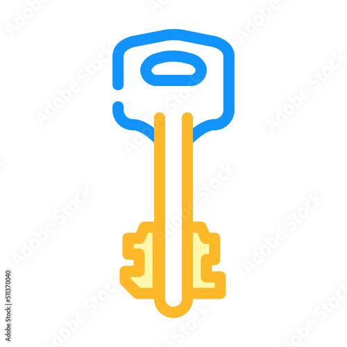 old key color icon vector. old key sign. isolated symbol illustration