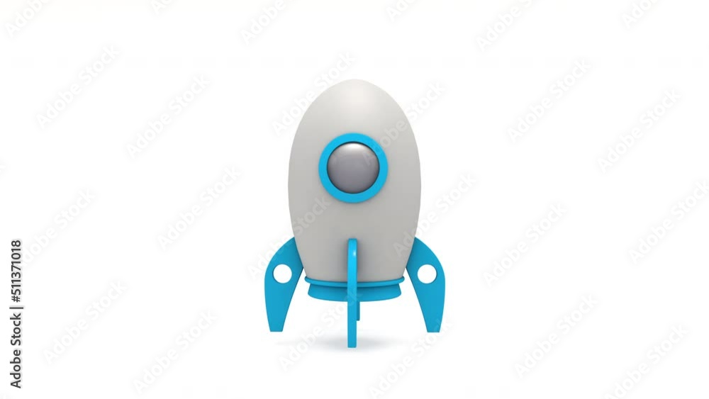 3D animation of flying Ship rocket 3D animation of flying Ship rocket
