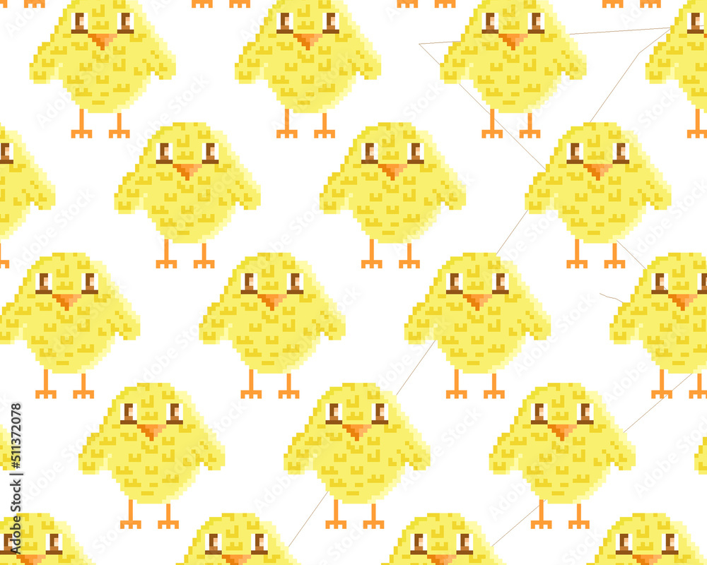 Pixelart, pixel chicken, chiken pattern, Chick, chicken illustration, cute chicken, pattern,   Pattern,