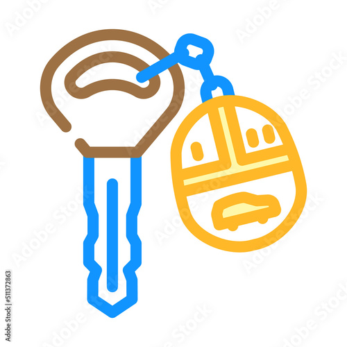 car key with fob color icon vector. car key with fob sign. isolated symbol illustration