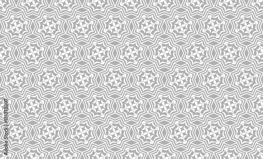 Abstract ornamental seamless pattern. Linear floral ornament. Artistic geometric backdrop in arab orient style for fabric, textile, wallpaper or package background design Abstract ornamental seamless pattern. Linear floral ornament. Artistic geometric backdrop in arab orient style for fabric, textile, wallpaper or package background design