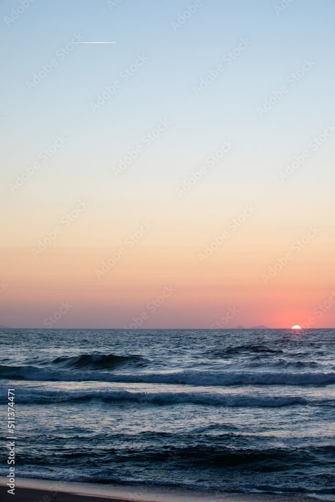 Praia dEl Rey and the Atlantic Ocean, Portugal at sunset Praia dEl Rey and the Atlantic Ocean, Portugal at sunset