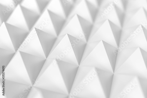 White geometric pyramids abstract background pattern