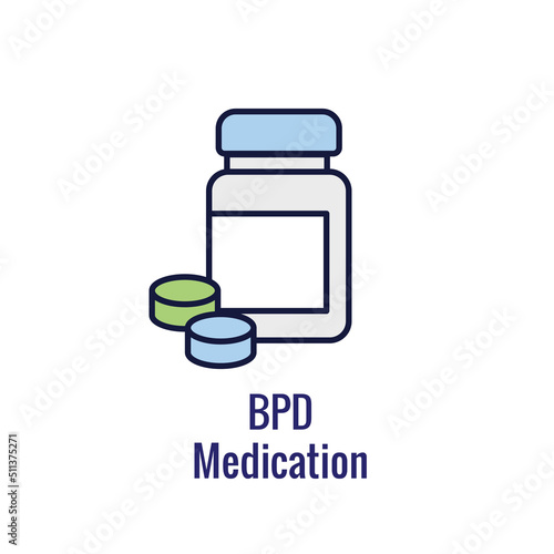 BPD - Borderline Personality Disorder icon showing mental illness design