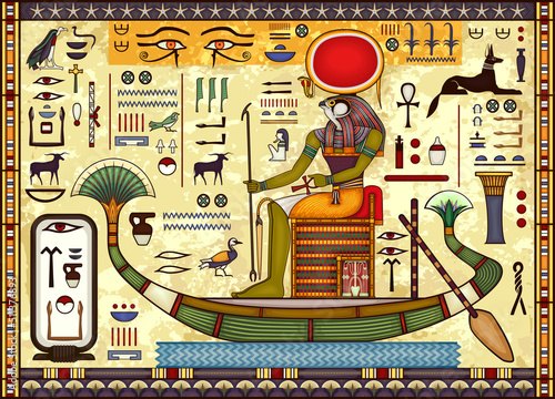 Ancient egypt background.Egyptian hieroglyph and symbol.Ancient culture sing and symbol.