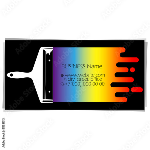 Business card concept for a house painter. Painting and color restoration