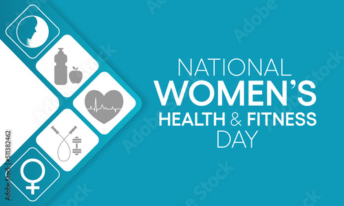 Women's health and fitness day is observed every year on last Wednesday in September, to promote the importance of health and fitness for women of all ages. vector illustration