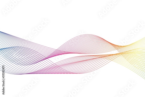 Rainbow waves on the white background. Vector illustration.