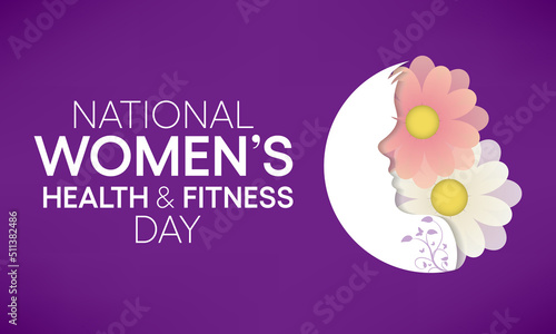 Women's health and fitness day is observed every year on last Wednesday in September, to promote the importance of health and fitness for women of all ages. vector illustration