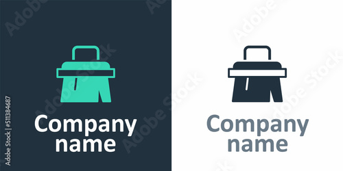 Logotype Sauna brush icon isolated on white background. Wooden brush with coarse bristles for washing in the bath. Anti cellulite massage. Logo design template element. Vector