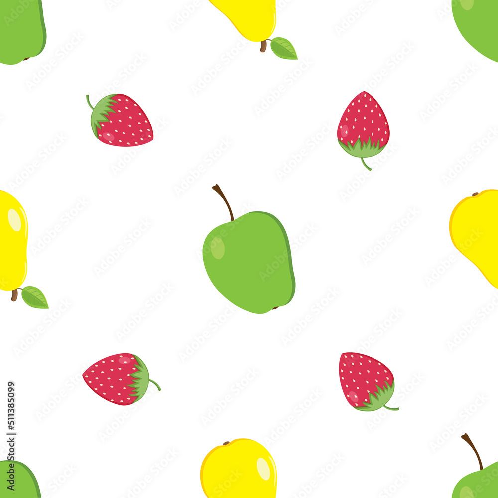 vector summer seamless pattern with different fruits -05 vector summer seamless pattern with different fruits -05